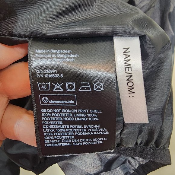 H & M marble tie dyed Epic Vibes windbreaker jacket w/ detatchable hood boys 20 - Picture 5 of 10